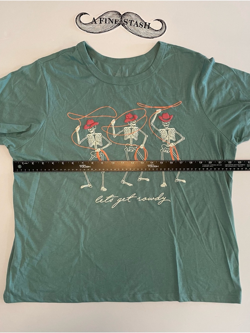 Zoe + Liv Teal Short-Sleeve Tee with Skeleton Rodeo Graphic